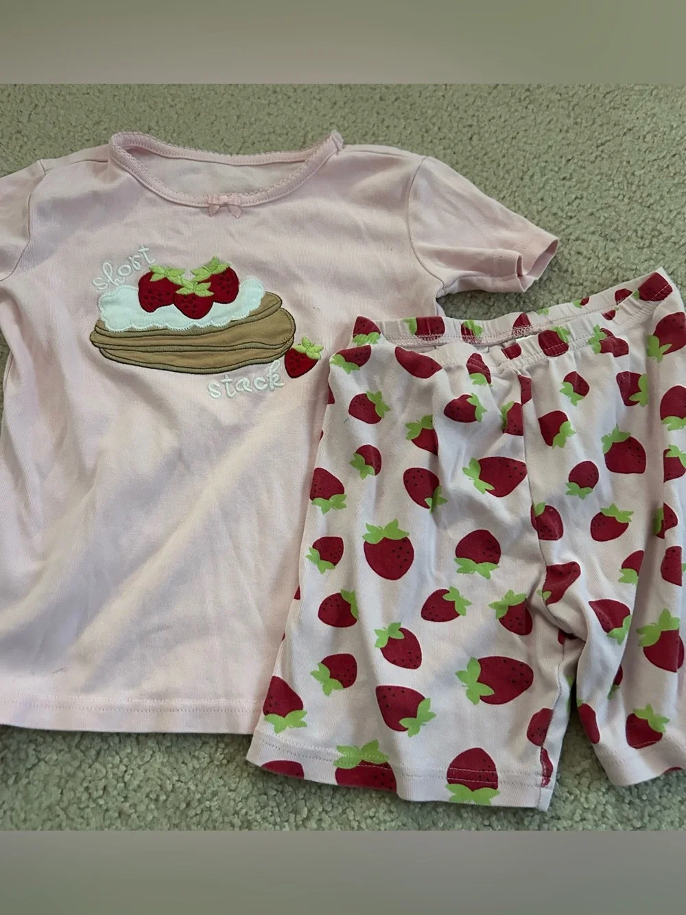 Vintage gymboree pancakes strawberry short pajama set size 8